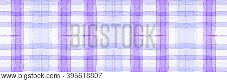 Purple Flannel Checks. Watercolor Square Blanket. Modern Textured Tablecloth. Seamless Flannel Check