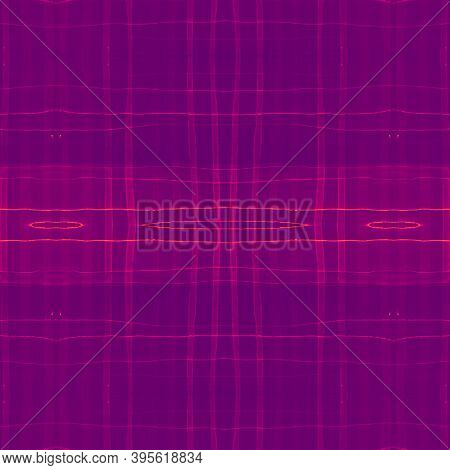 Pink Checks Pattern. Watercolor Picnic Textile. Woven Squares For Tweed Print. Seamless Abstract Che