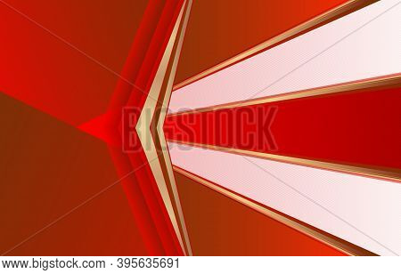 Abstract Background Red Gold, Abstract Background Red And Golden Tech Arrows. Vector Illustration De