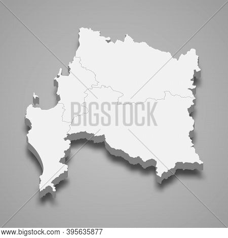 3d Isometric Map Of Biobio Is A Region Of Chile