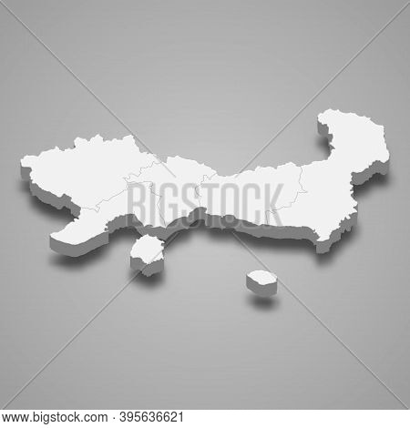 3d Isometric Map Of Eastern Macedonia And Thrace Is A Region Of