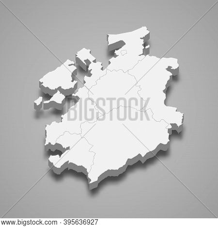3d Isometric Map Of Fribourg Is A Canton Of Switzerland