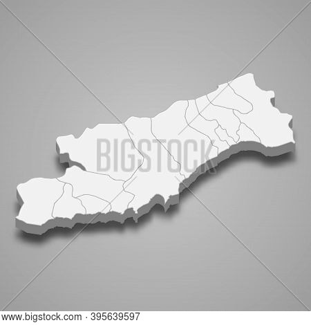 3d Isometric Map Of Mersin Is A Province Of Turkey