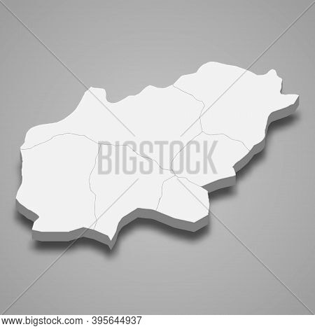 3d Isometric Map Of Usak Is A Province Of Turkey