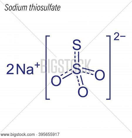 Vector Skeletal Formula Of Sodium Thiosulfate. Drug Chemical Mol