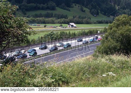Freeway Or Highway Traffic Jam