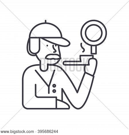 Detective Story Icon, Linear Isolated Illustration, Thin Line Vector, Web Design Sign, Outline Conce