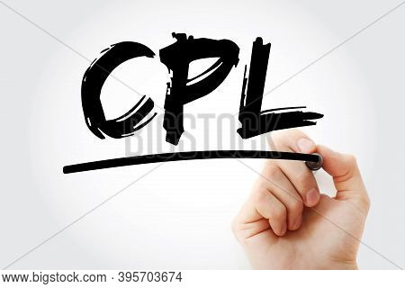 Cpl - Cost Per Lead Acronym, Business Concept Background