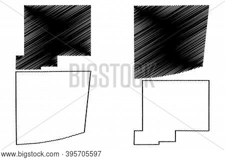 Clarke And Chickasaw County, Mississippi (u.s. County, United States Of America, Usa, U.s., Us) Map 
