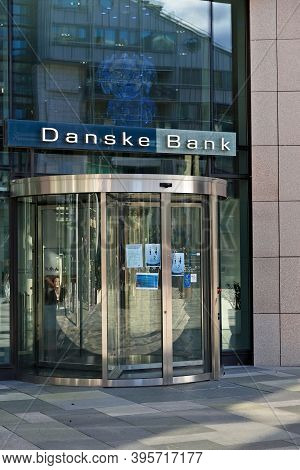 Oslo, Norway - Aug. 29th 2020: Main Entrance To The Head Office Of Danske Bank.