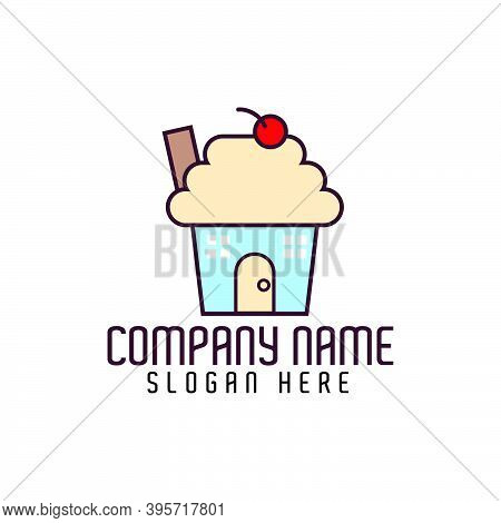 House Cupcake Logo Design Concept Idea For Business Cake House Design Modern