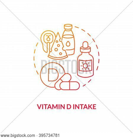 Vitamin D Intake Concept Icon. Sad Treatment Idea Thin Line Illustration. Regulating Immune Function
