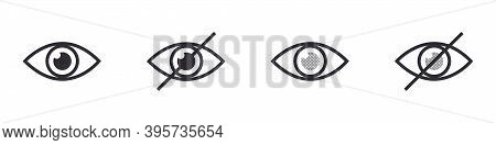 Safety Icon Eye. Concept Icons. Surveillance Icon. Security Icon On And Off. Vector Illustration