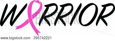 Worrior On White Background. Cancer Vector Illustration