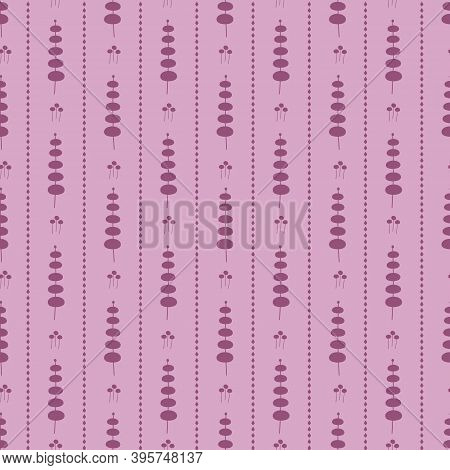 Geometric Purple Eucalyptus Striped Seamless Pattern Background