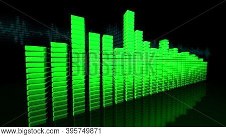 Spectrum 3D Vu Meters Abstract Background