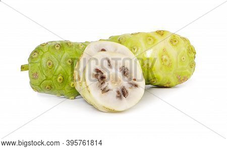 Noni Or Morinda Citrifolia Fruits An Isolated On White Background