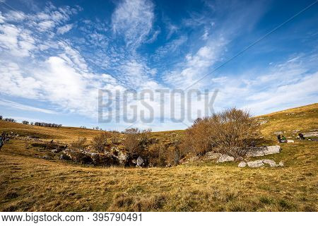 Entrance Of The Grotta Del Ciabattino (cave Of The Shoemaker). Jurassic, Near The Peak Of Corno D'aq
