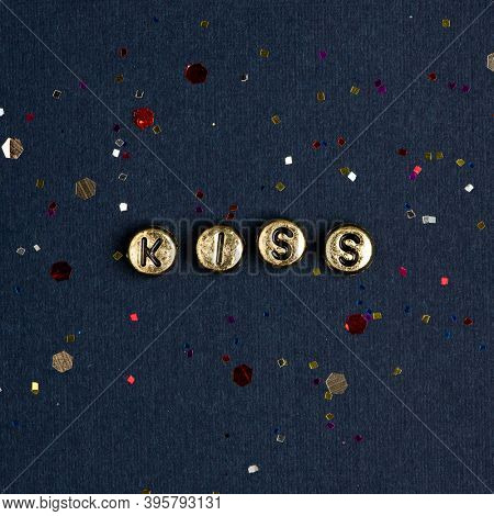 Kiss gold word beads alphabet