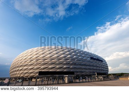 Munich, Germany - Sept 7, 2018: Allianz Arena (fussball Arena Munchen, Schlauchboot), The Home Footb