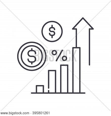 Dividends Icon, Linear Isolated Illustration, Thin Line Vector, Web Design Sign, Outline Concept Sym