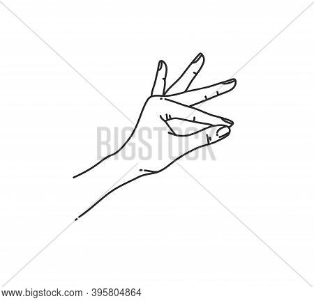 Hand Drawn Vector Abstract Stock Flat Graphic Illustration With Logo Elements , Woman Fashion Magic 