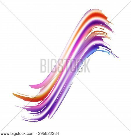 Sale Banner Brushstroke. Gradient Paintbrush. Watercolor Textured Background. Isolated Splash On Whi