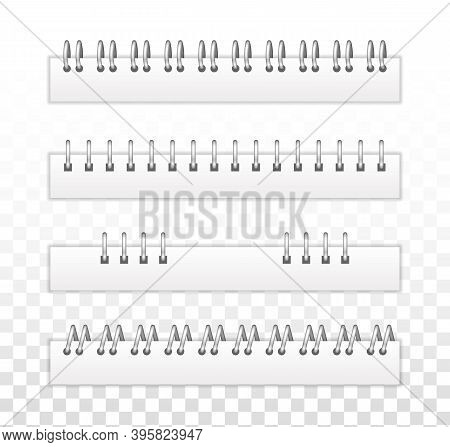 Rings Binding Notebooks Pages, Spiral Fastening Sheets And Sketchbook Bindings Ring. Realistic Iron 