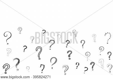 Question Mark - Hand Drawn Symbol. Hand Drawn Signs Interrogation, Scribble Symbols. Cartoon Sketch 