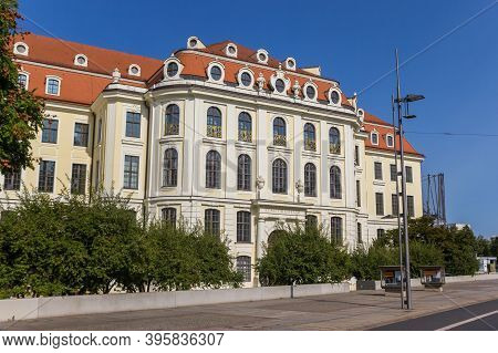 Dresden, Germany - September 11, 2020: Facade Of The City Museum In The Center Of Dresden, Germany