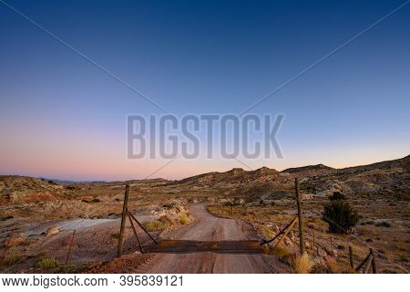 Blue Sky Over Cattle Guard In Utah Canyon Wilderness