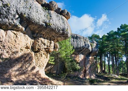 Rock Formation In The Natural Setting Of La Ciudad Encantada In The Province Of Cuenca