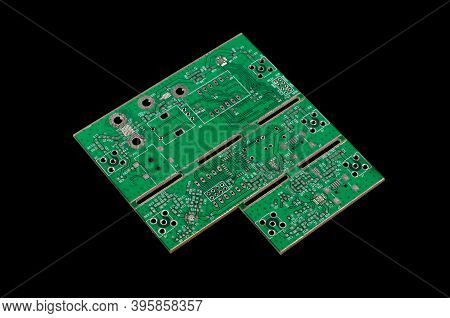 Printed Circuit Boards Pcb For Electronics Product Isolated On The Black Background