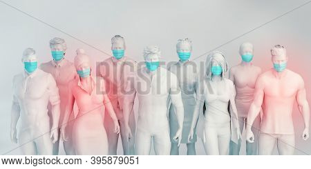 Asymptomatic Infected Individual with Covid-19 Warning 3d Render