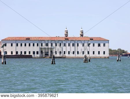 Ancient Mental Hospital On The Island Of San Servono In The Venetian Lagoon Near The City Of Venice 