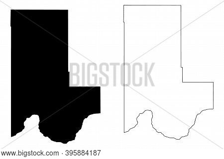 Ellis County, Oklahoma State (U.S. county, United States of America, USA, U.S., US) map vector illustration, scribble sketch Ellis map