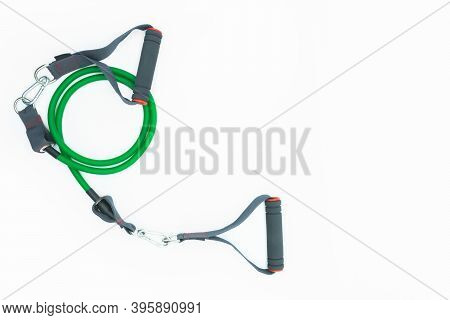 Colorful Resistance Band Isolated On The White Background.