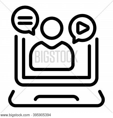 Webinar School Icon. Outline Webinar School Vector Icon For Web Design Isolated On White Background