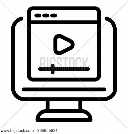 Elearning Icon. Outline Elearning Vector Icon For Web Design Isolated On White Background