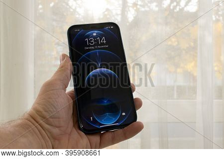 Frankfurt, Germany - November 17th 2020: A German Photographer Bought The New Iphone 12 Pro Max With