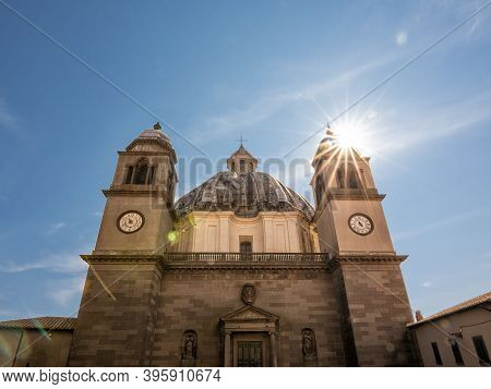 Montefiascone, Italy - 19 Semptember 2020: Facade Of The Basilica Of Santa Margherita In Montefiasco