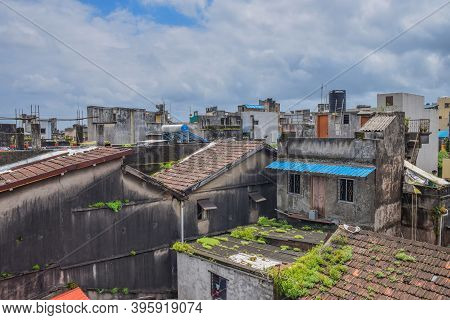 Kolhapur, Maharashtra / India- October 2nd 2019; Top View Of Buildings And Houses In India