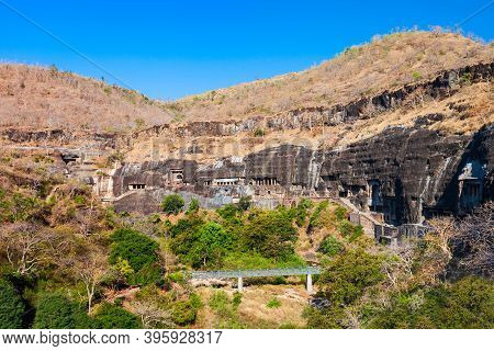 Ajanta Caves Are Rock Cut Ancient Buddhist Cave Monuments Near Aurangabad City In Maharashtra State 