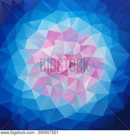 Vector Abstract Irregular Polygon Square Background - Triangle Low Poly Pattern - Color Royal Blue W