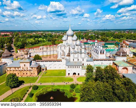 Rostov Kremlin Aerial Panoramic View In Rostov Veliky Or Rostov The Great In Yaroslavl Oblast, Russi