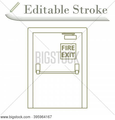 Fire Exit Door Icon. Editable Stroke Simple Design. Vector Illustration.