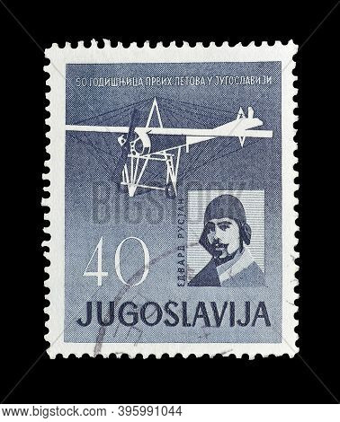 Yugoslavia - Circa 1960 : Cancelled Postage Stamp Printed By Yugoslavia, That Shows Edvard Rusjan An
