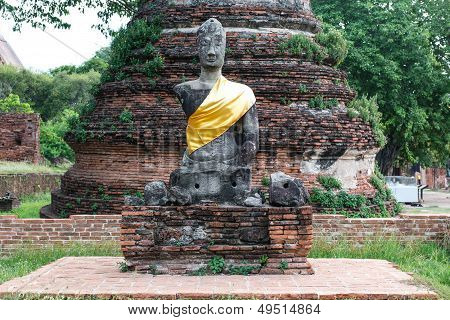 Ancient Buddha Partly Damage