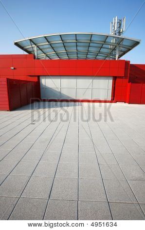 Rød bygning perspektiv