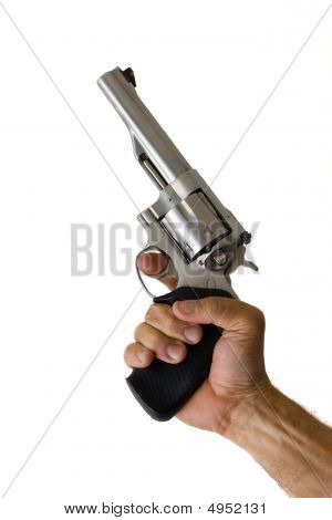 Stali nierdzewnej 44 Magnum pistolet odbędzie się w ręku